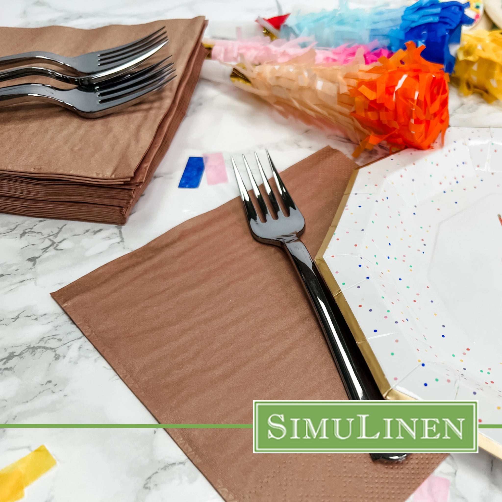 ROSE GOLD Simplicity Disposable Napkins — Premium 3-Ply 13x13"