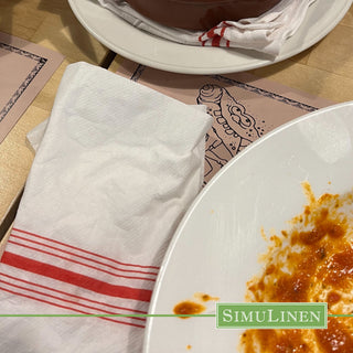SimuLinen 16”x16” Select Bistro Napkins – Red Bistro – Disposable and Durable, Light Weight Paper Napkins, – Box of 75
