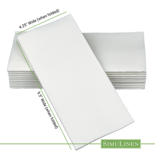 19"x17" SimuLinen Signature White Dinner Napkin