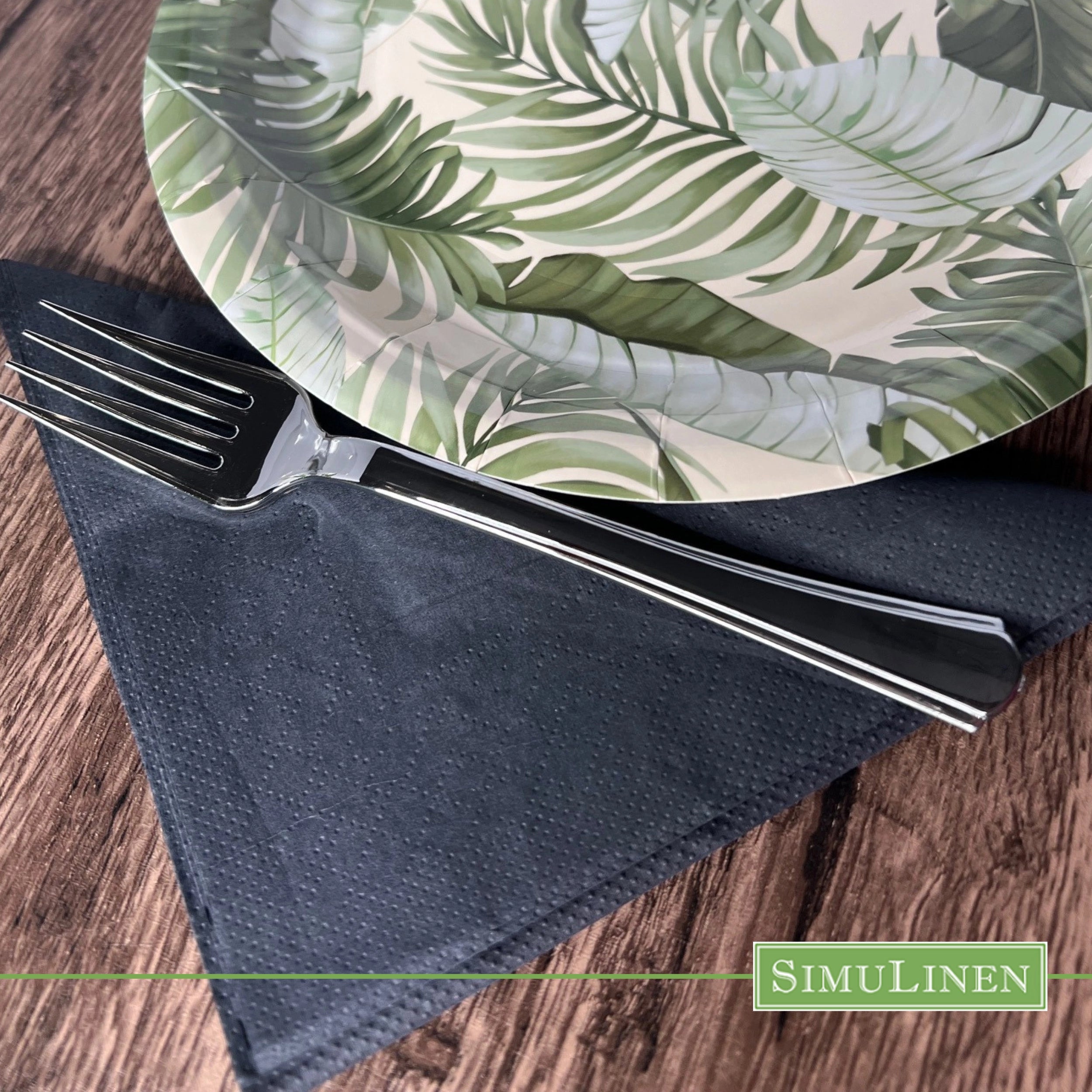 JET BLACK Simplicity Disposable Napkins — Premium 3-Ply 13x13"