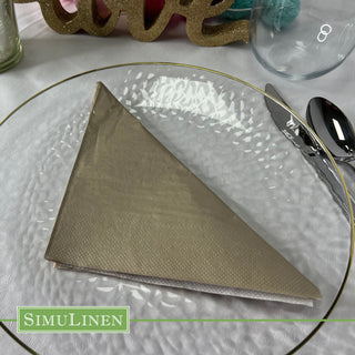 13"x13" SimuLinen Simplicity Collection - 3-Ply - Champagne Gold - Pack of 30