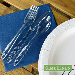 13"x13" SimuLinen Simplicity Collection - 3-Ply - Dark Blue - Pack of 30