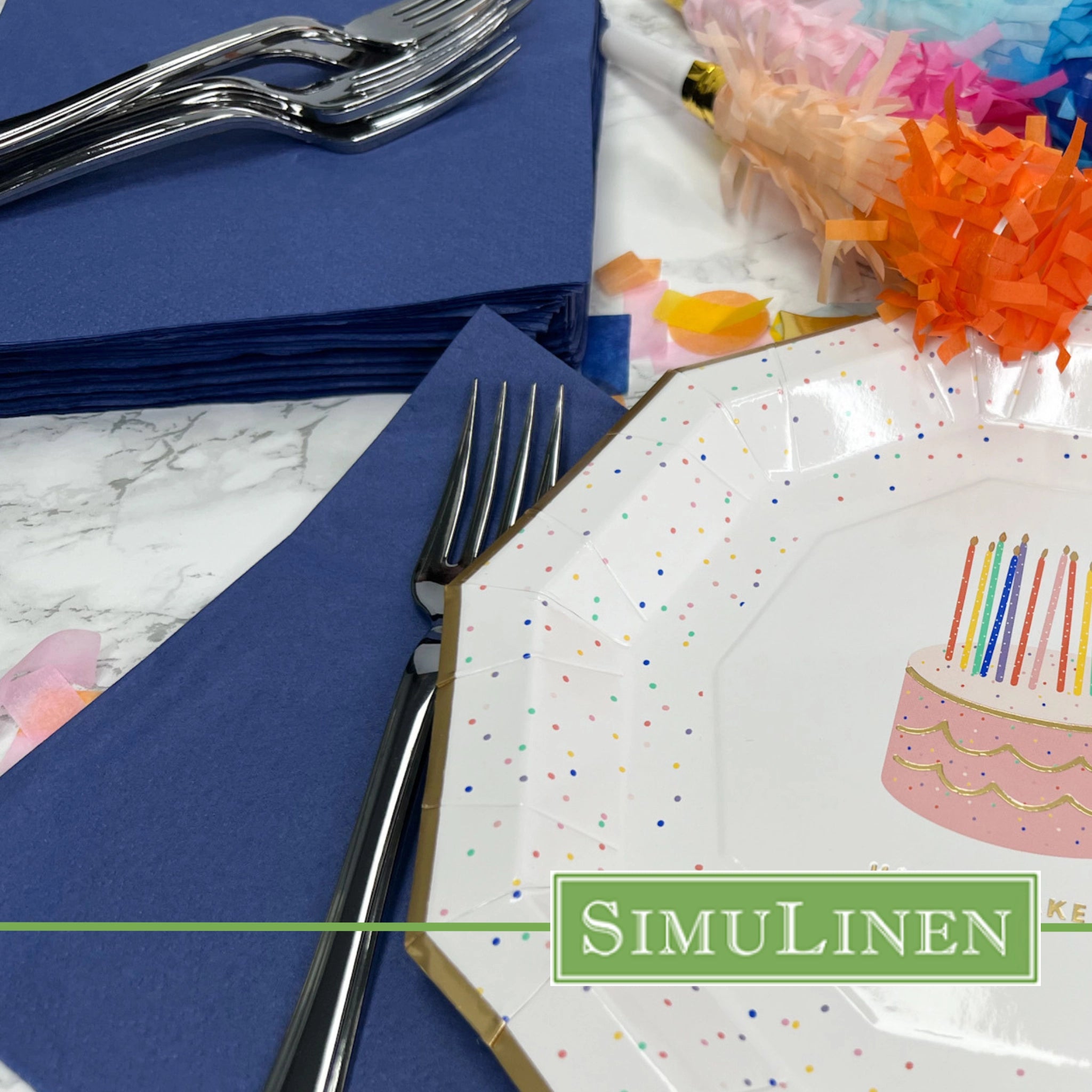 DARK BLUE Simplicity Disposable Napkins — Premium 3-Ply 13x13"