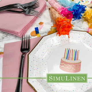 13"x13" SimuLinen Simplicity Collection - 3-Ply - Dark Pink/Dusty Rose