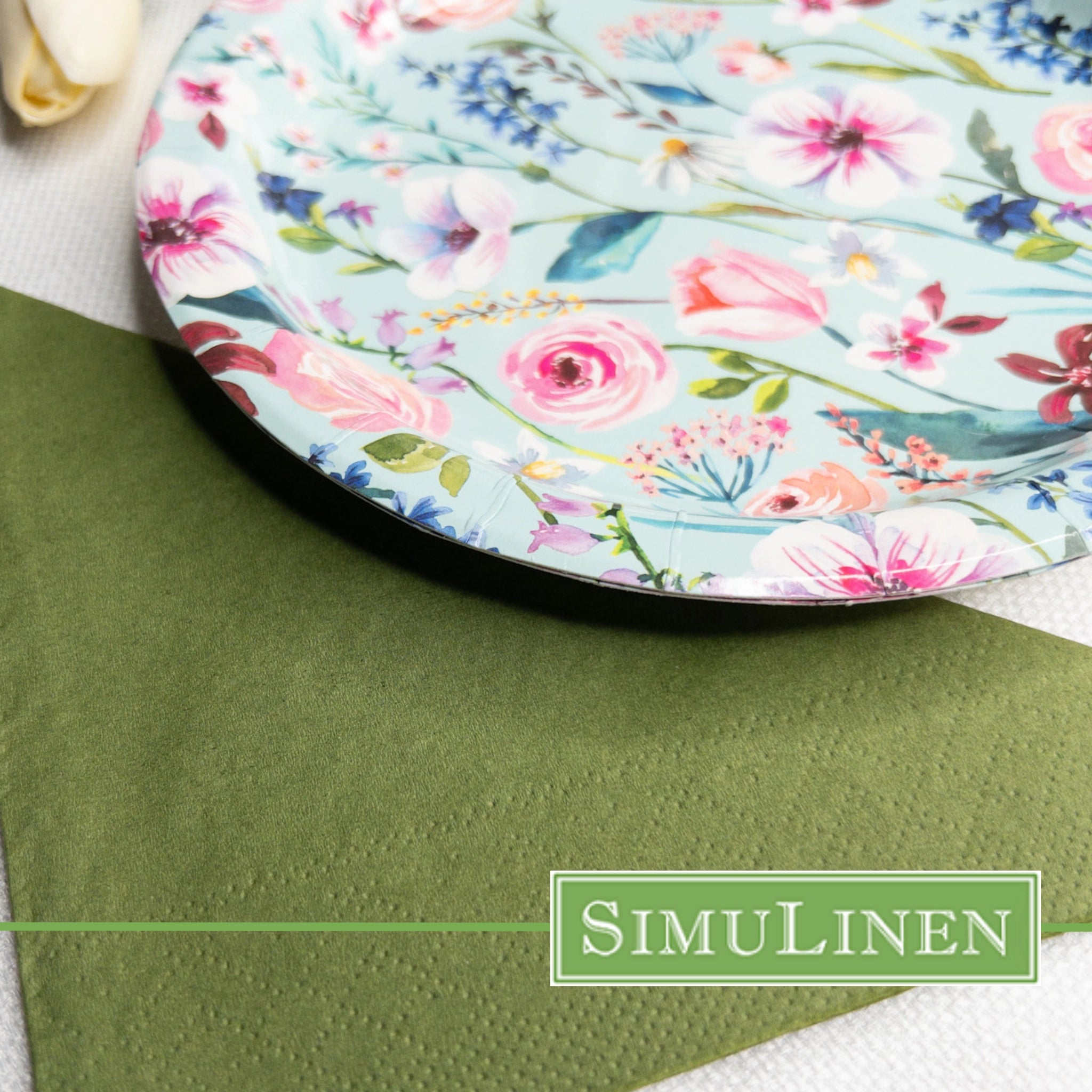 OLIVE GREEN Simplicity Disposable Napkins — Premium 3-Ply 13x13"
