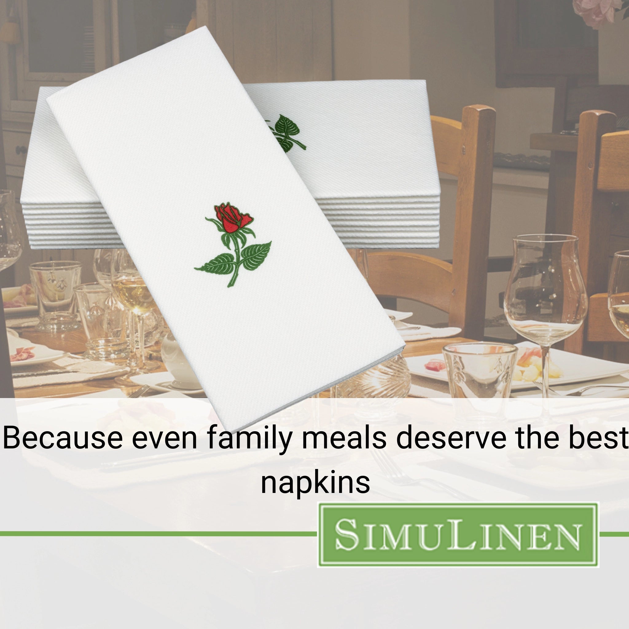 Signature Rose Cloth Like Dinner Napkin 19x17" / Sample Pack (20 count) *Final Sale*