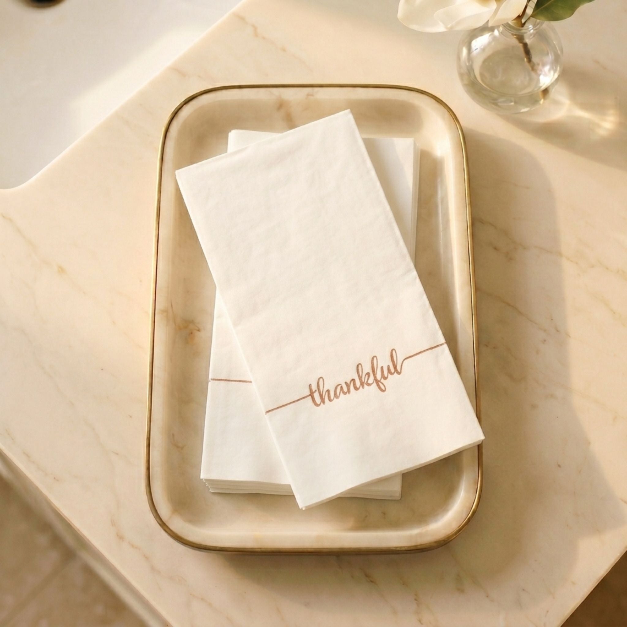 THANKFUL Disposable Guest Towels — Cloth-Like Airlaid 12x17"