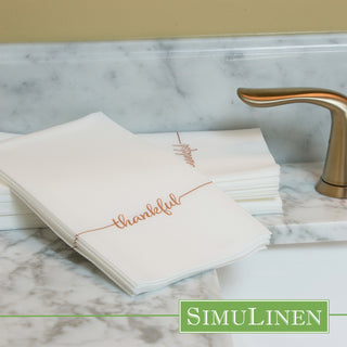 12″x17″ SimuLinen Signature "Thankful" Guest Towel **FINAL SALE**