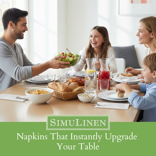 17"x17"  SimuLinen Premium Cloth-like Dinner Napkin WHITE with Discreet Pocket