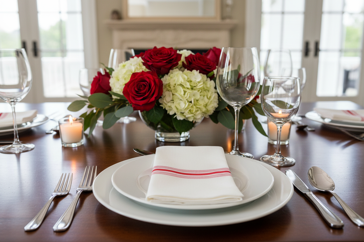 Elegant dining tablescape