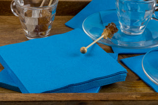 SimuLinen Cocktail & Party Napkins Beverage Napkins – Decorative, Absorbent, Cloth Like & Disposable - Aqua Blue
