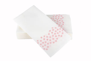 12"x17" SimuLinen Signature Baby Pink Dots Guest Towel 25 count **FINAL SALE**