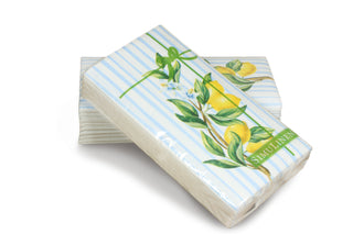 Image of Signature Lemons guest towels in their shrink-wrapped packaging.